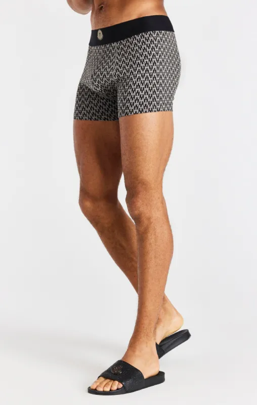 Black, Grey And Pink Aop 3 Pack Boxers sold by Siksilk