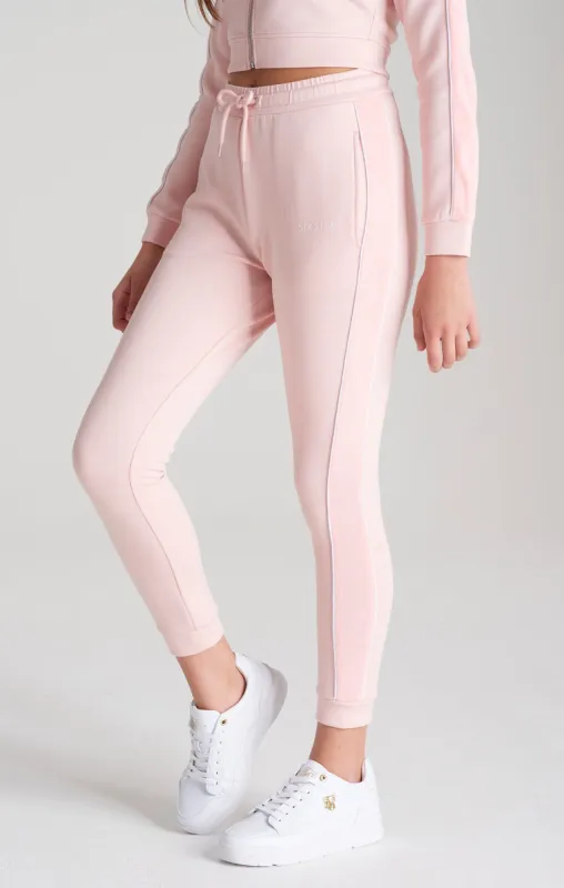 Girls Pink Velour Taped Track Pant sold by Siksilk