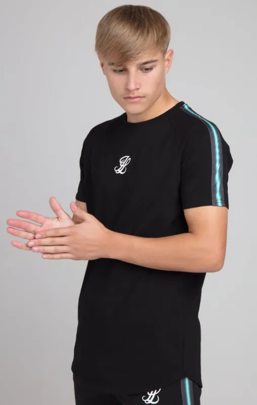 Boys Illusive Black Taped T-Shirt sold by Siksilk