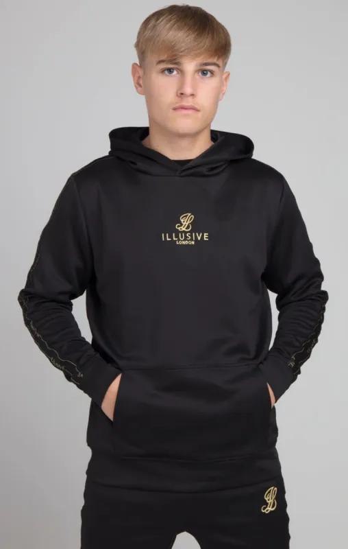 Boys Illusive Black Taped Overhead Hoodie sold by Siksilk