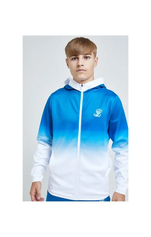 Illusive London Elevate Agility Zip Through Hoodie - Blue & White sold by Siksilk