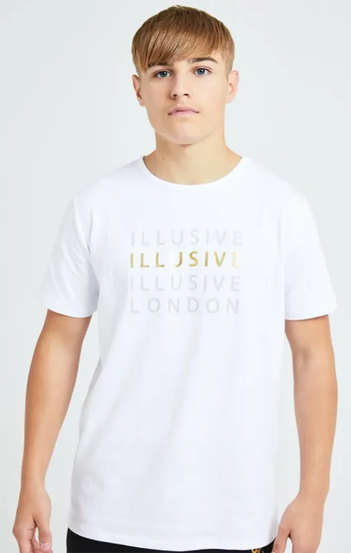 Illusive London Sovereign Tee - White & Gold sold by Siksilk
