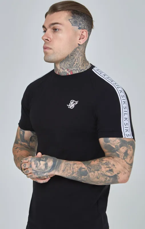 Black Taped Raglan T-Shirt sold by Siksilk