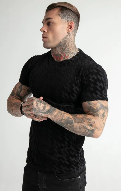 Messi x SikSilk Black Monogram T-Shirt sold by Siksilk