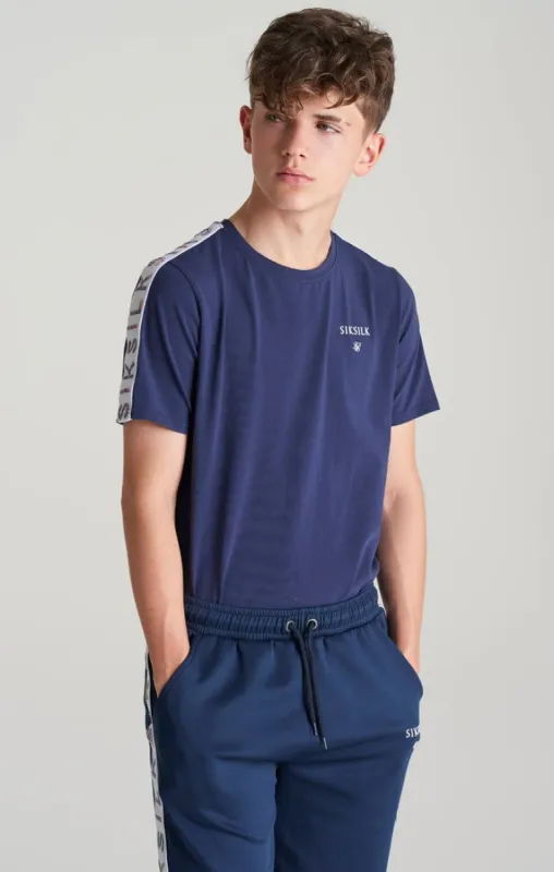 SikSilk Medley Tape Tee - Navy sold by Siksilk