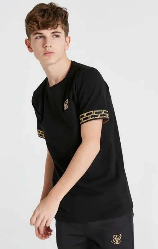 Boys Black Taped T-Shirt sold by Siksilk