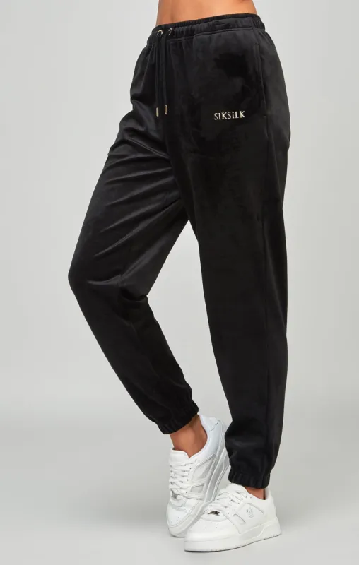 Black Velour Joggers sold by Siksilk