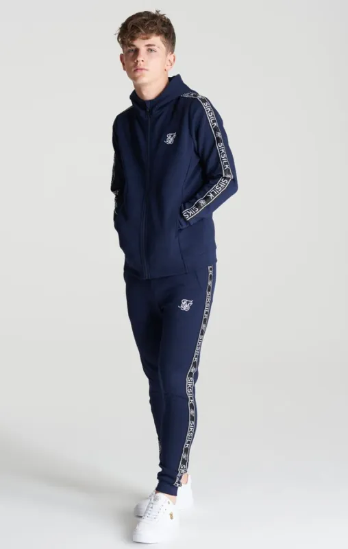 Boys Navy Poly Taped Tracksuit sold by Siksilk