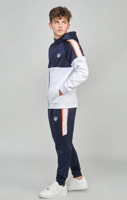 Boys Navy Cut & Sew Panel Tracksuit sold by Siksilk