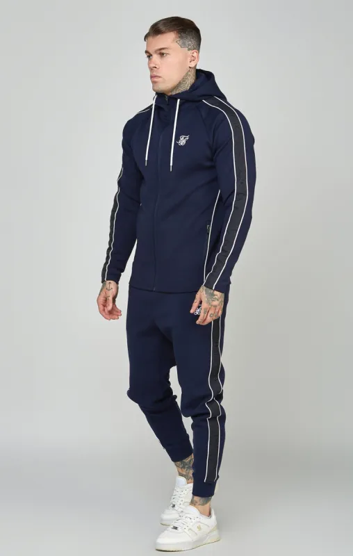 Navy Taped Zip Thru Hoodie & Jogger Set sold by Siksilk