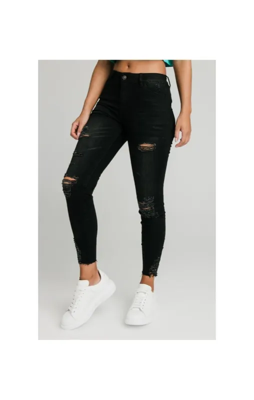 SikSilk Skinny Denims - Black sold by Siksilk