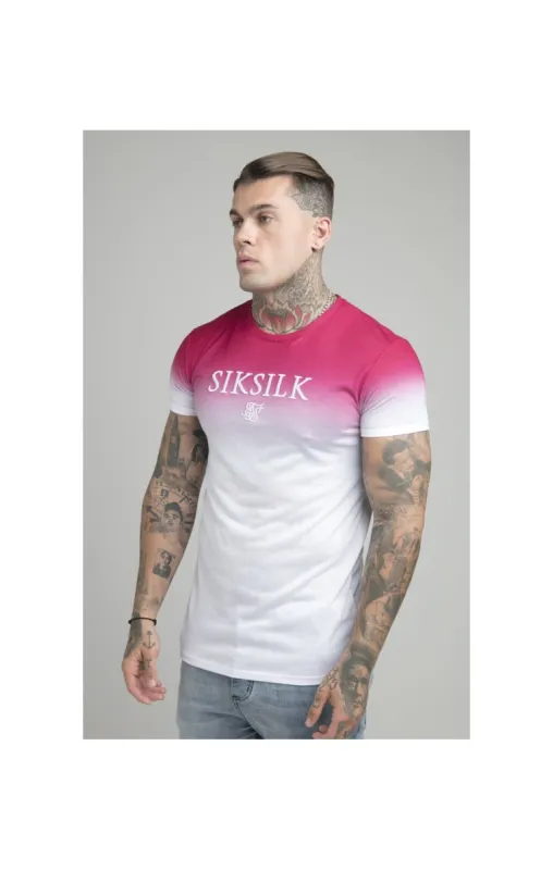 Pink Embroidered Muscle Fit T-Shirt sold by Siksilk