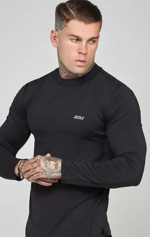 Black Sports Muscle Fit Long Sleeve Top sold by Siksilk