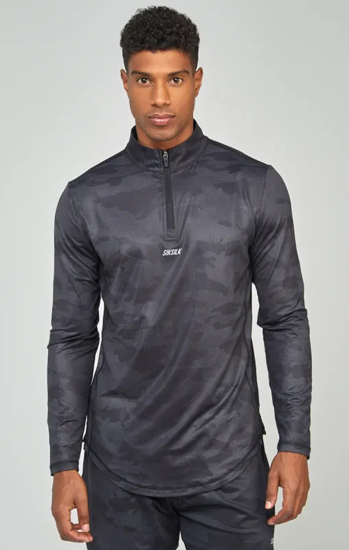 Camo Sports Muscle Fit Quarter Zip Long Sleeve Top sold by Siksilk