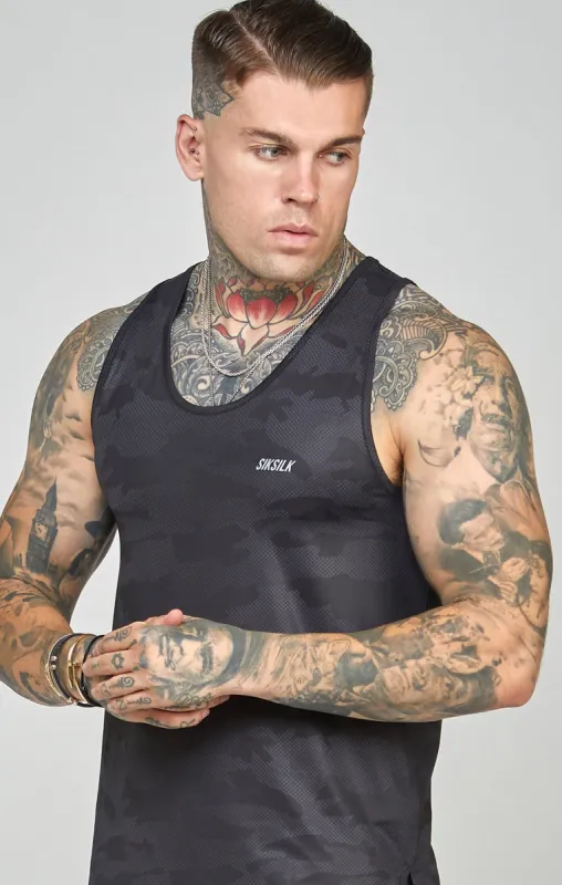 Camo Sports Curved Hem Muscle Fit Vest sold by Siksilk