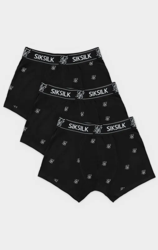 Black 3Pk Logo Boxer sold by Siksilk