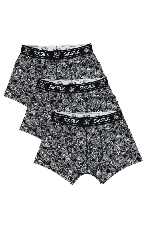 Black 3Pk Paisley Boxer sold by Siksilk
