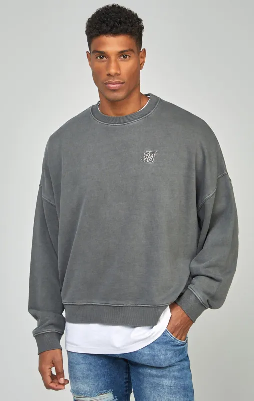 Black Garment Dyed Boxy Fit Sweatshirt sold by Siksilk