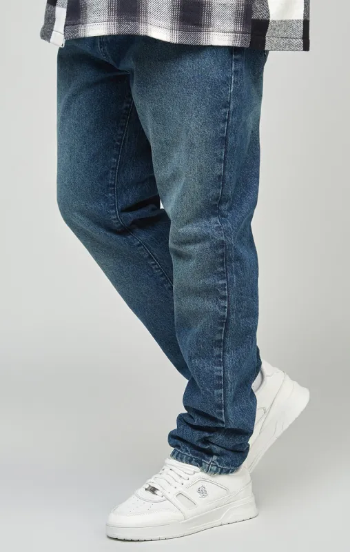 Mid Blue Straight Cut Denim Jeans sold by Siksilk
