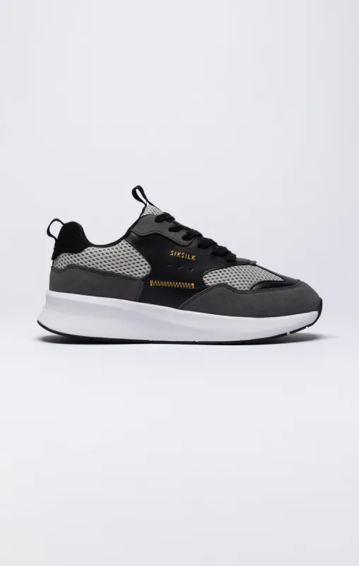 Black Mesh Running Trainer With Overlays sold by Siksilk