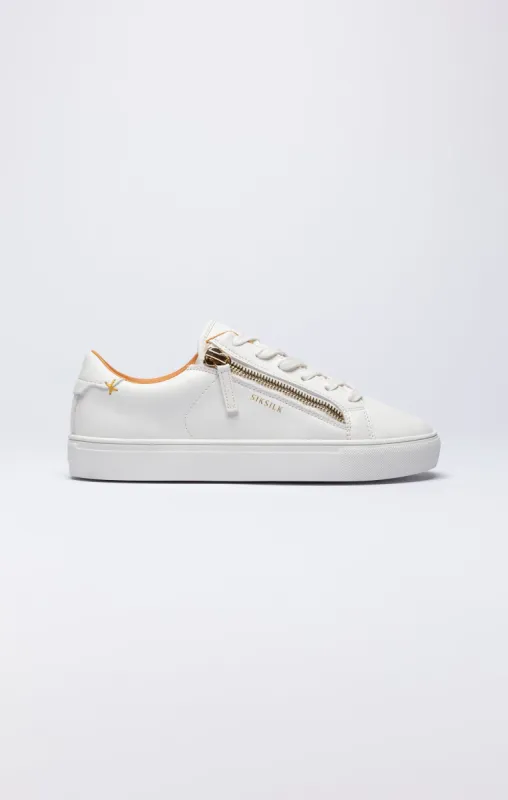 White Classic Trainer With Functional Zip sold by Siksilk