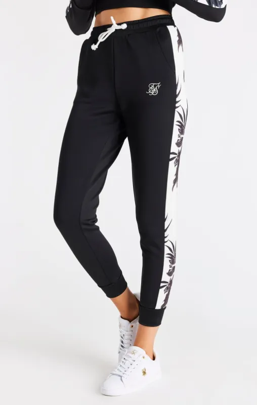 SikSilk Retro Fire Track Pants - Black & Ecru sold by Siksilk