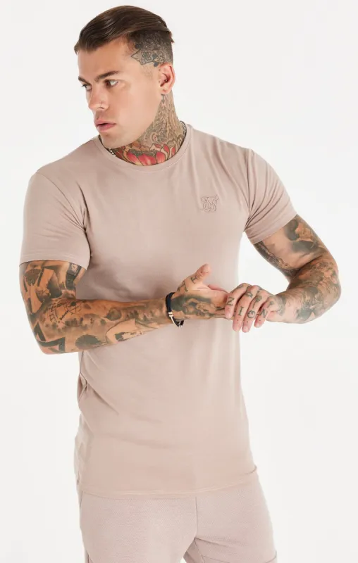 Washed Pink Textured Muscle Fit T-Shirt sold by Siksilk