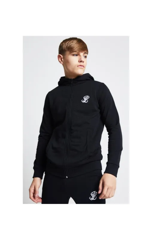 Boys Illusive Black Zip Thru Hoodie sold by Siksilk