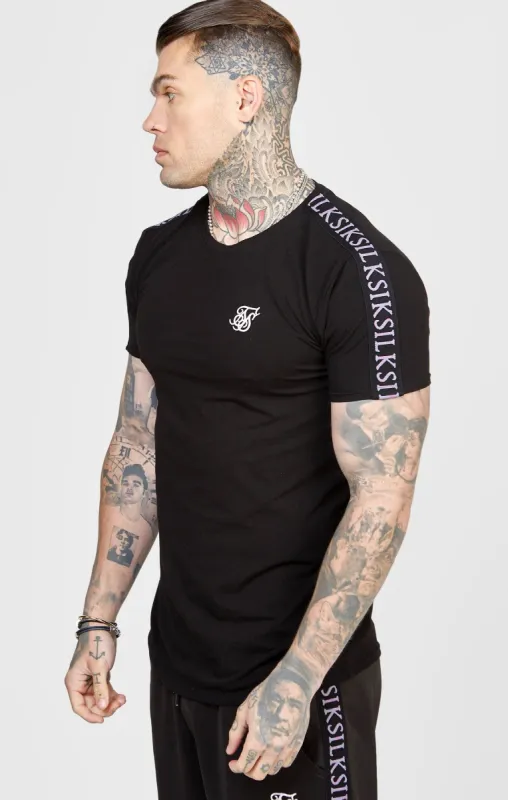 Black Taped Logo T-Shirt sold by Siksilk