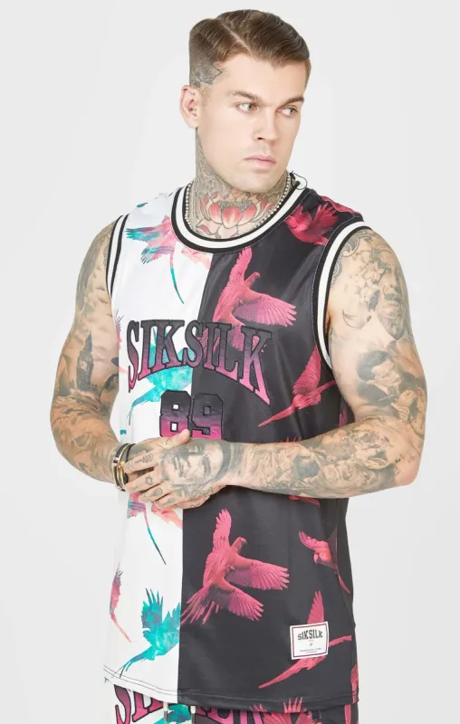 Ecru Print Basketball Vest sold by Siksilk