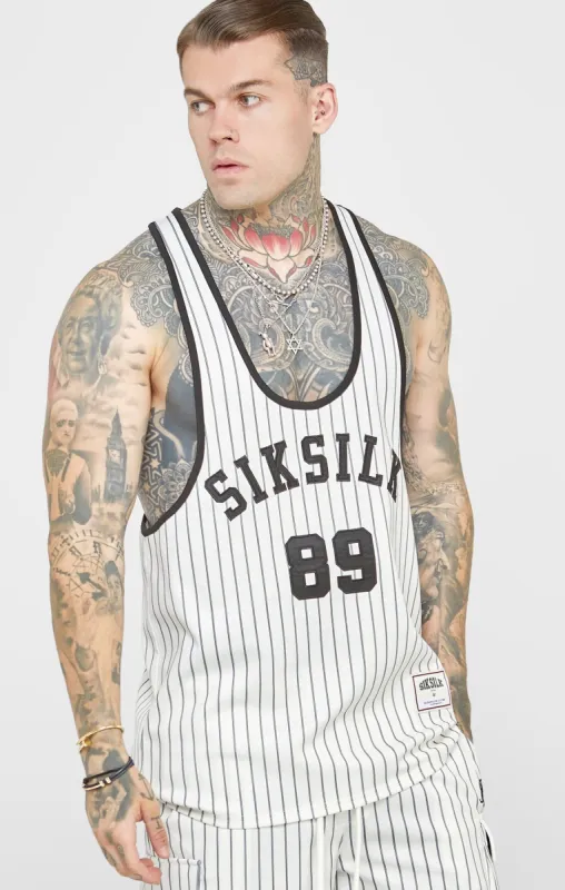 Ecru Anniversary Racer Back Vest sold by Siksilk