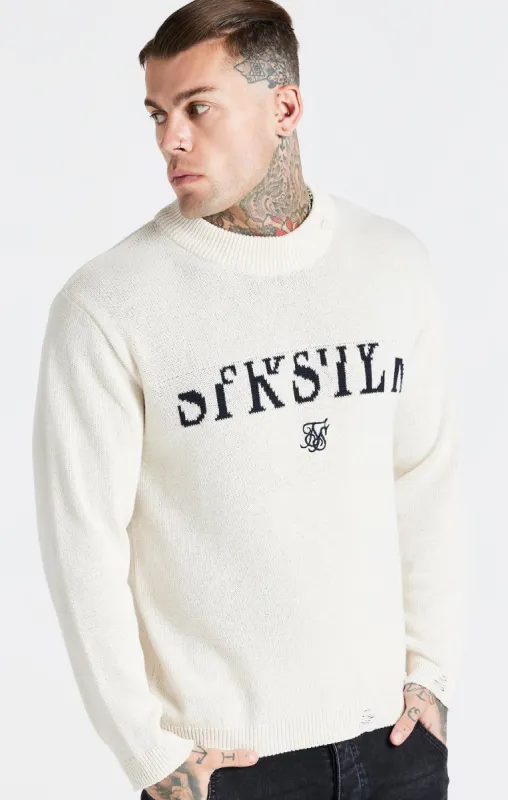 Ecru Division Knit Sweatshirt sold by Siksilk