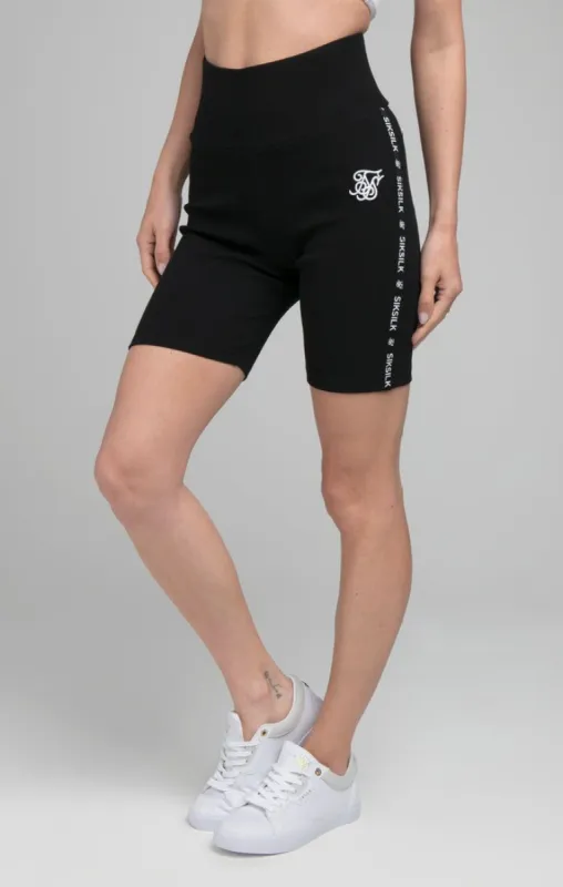 SikSilk Ribbed Tape Cycle Short - Black sold by Siksilk