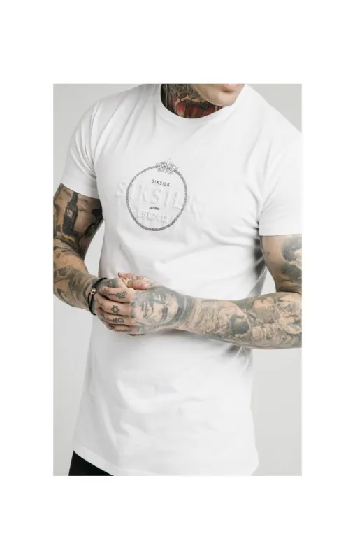 SikSilk Straight Hem Chain Print Box Tee - White sold by Siksilk