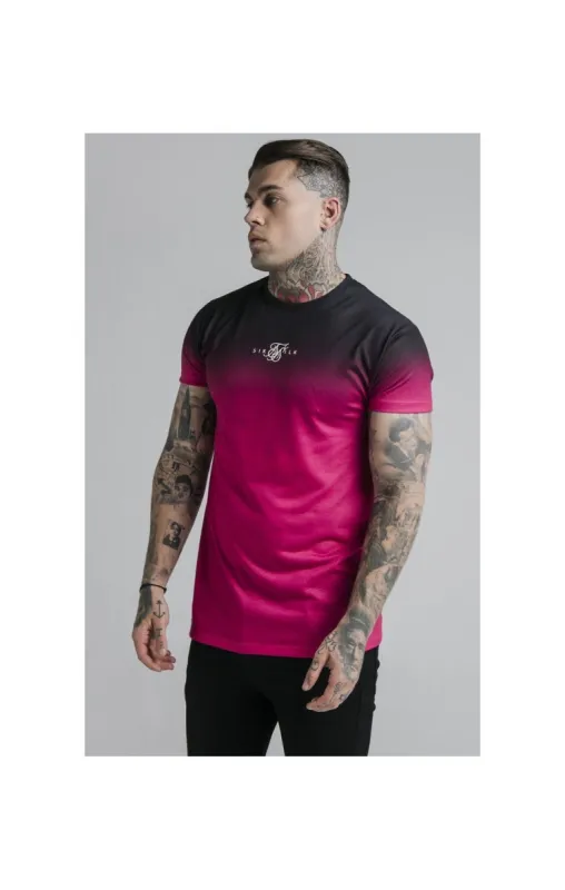 SikSilk High Fade Tee – Black & Pink sold by Siksilk