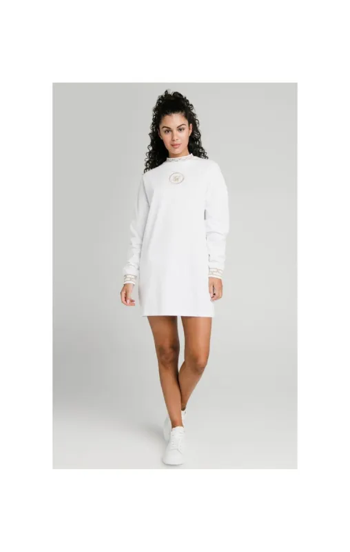 SikSilk Luxury Sweatshirt Dress - White sold by Siksilk