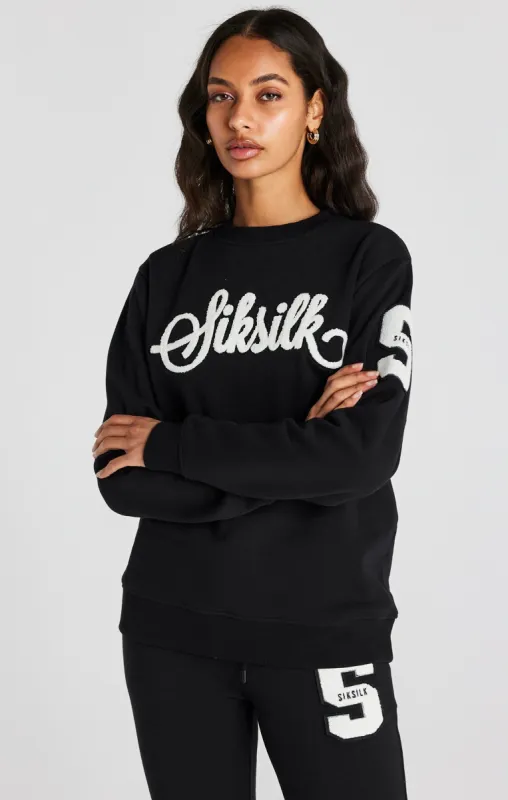 Black Varsity Logo Sweatshirt sold by Siksilk
