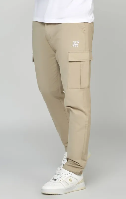 Beige Smart Carrot Cargo Pant sold by Siksilk