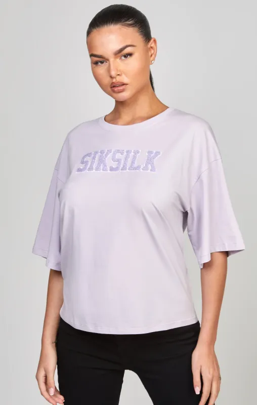 Purple Varsity Logo Crop T-Shirt sold by Siksilk