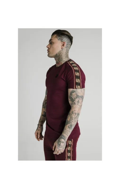 SikSilk Jacquard Raglan Tech Tee - Burgundy sold by Siksilk