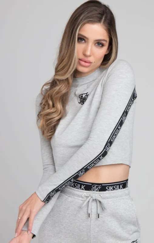 SikSilk Arc Tech Crop Tee - Grey Marl sold by Siksilk