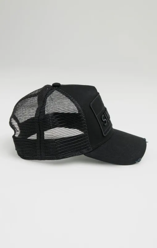 SikSilk Distressed Trucker - Black sold by Siksilk