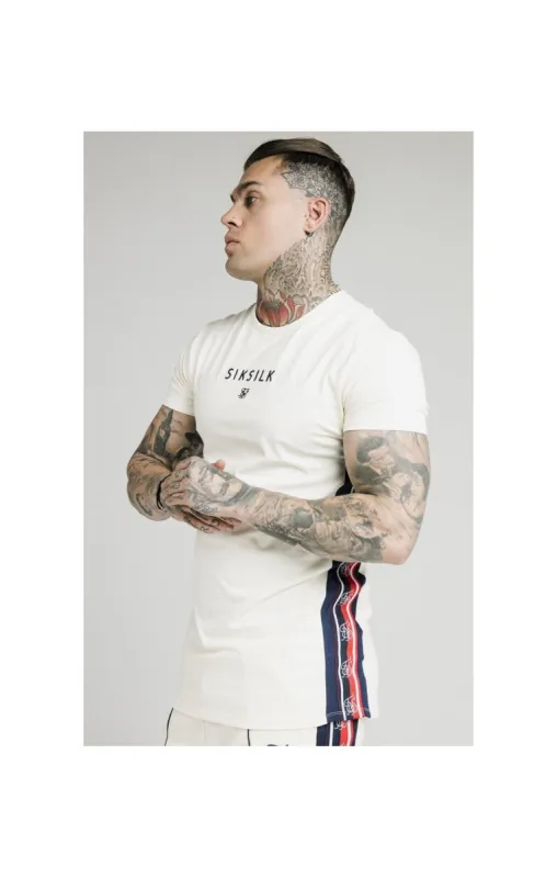 SikSilk S/S Retro Essential Tape Tee - Off White sold by Siksilk