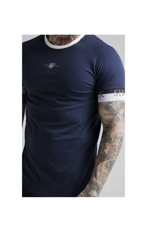 SikSilk Deluxe Ringer Tech Tee - Navy sold by Siksilk