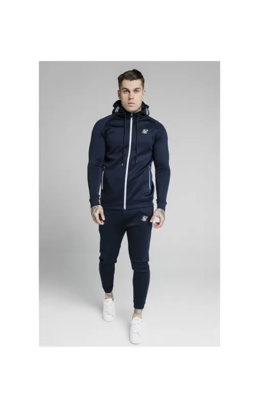 SikSilk Element Zip Through Hoodie - Navy & White sold by Siksilk