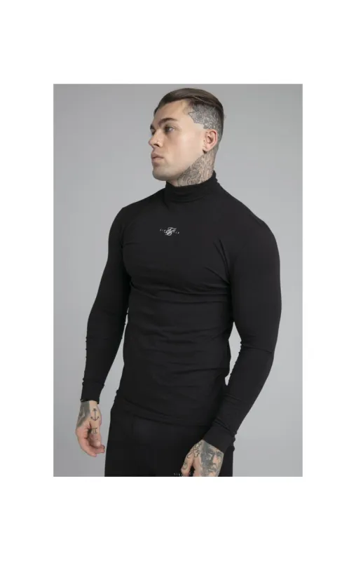 SikSilk Tranquil Turtle Neck Tee - Black sold by Siksilk