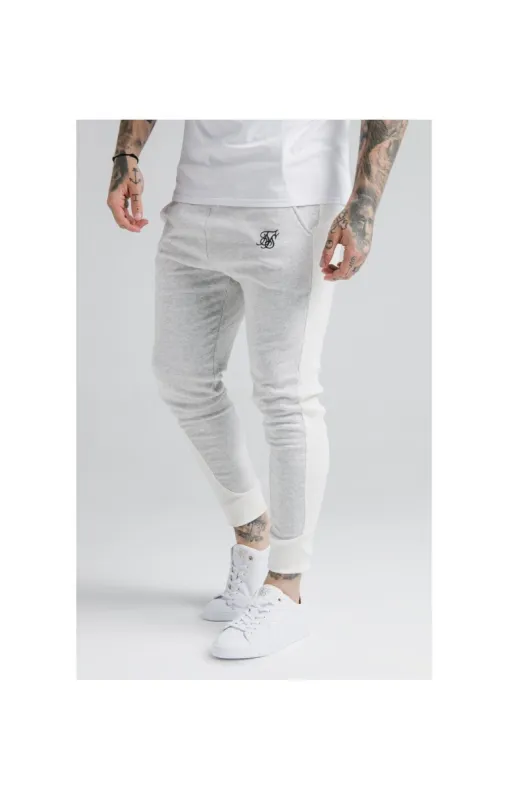 SikSilk Unite Panelled Joggers - Grey & Cream sold by Siksilk