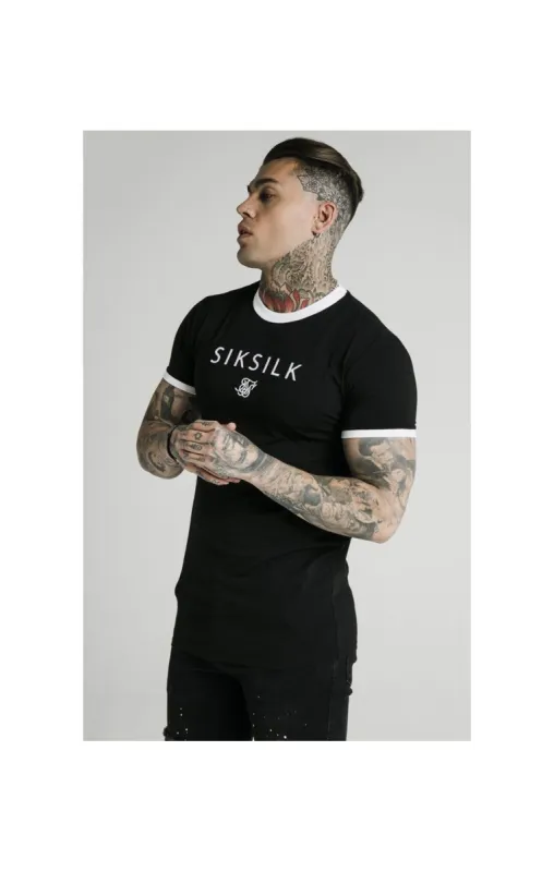 SikSilk S/S Straight Hem Gym Tee - Black sold by Siksilk