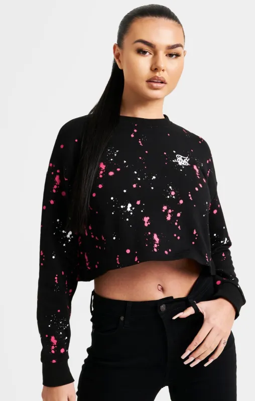 Black Paint Splatter Sweatshirt made by Siksilk