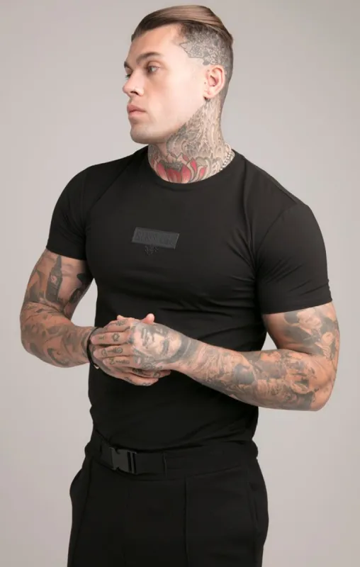 SikSilk S & S Embossed Print Gym Tee - Black sold by Siksilk